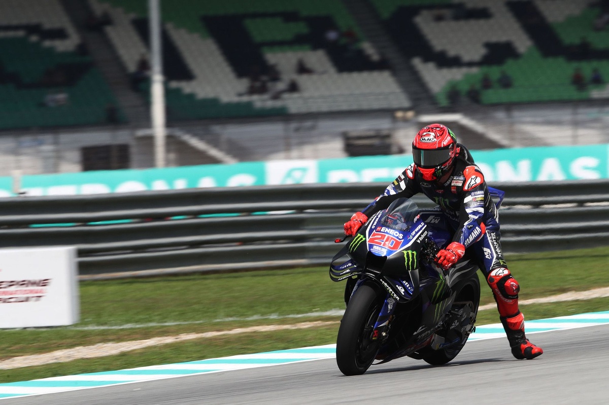 Fabio Quartararo sufre con la Yamaha y concluye decimonoveno en Sepang. Imagen difundida por Motorsport.