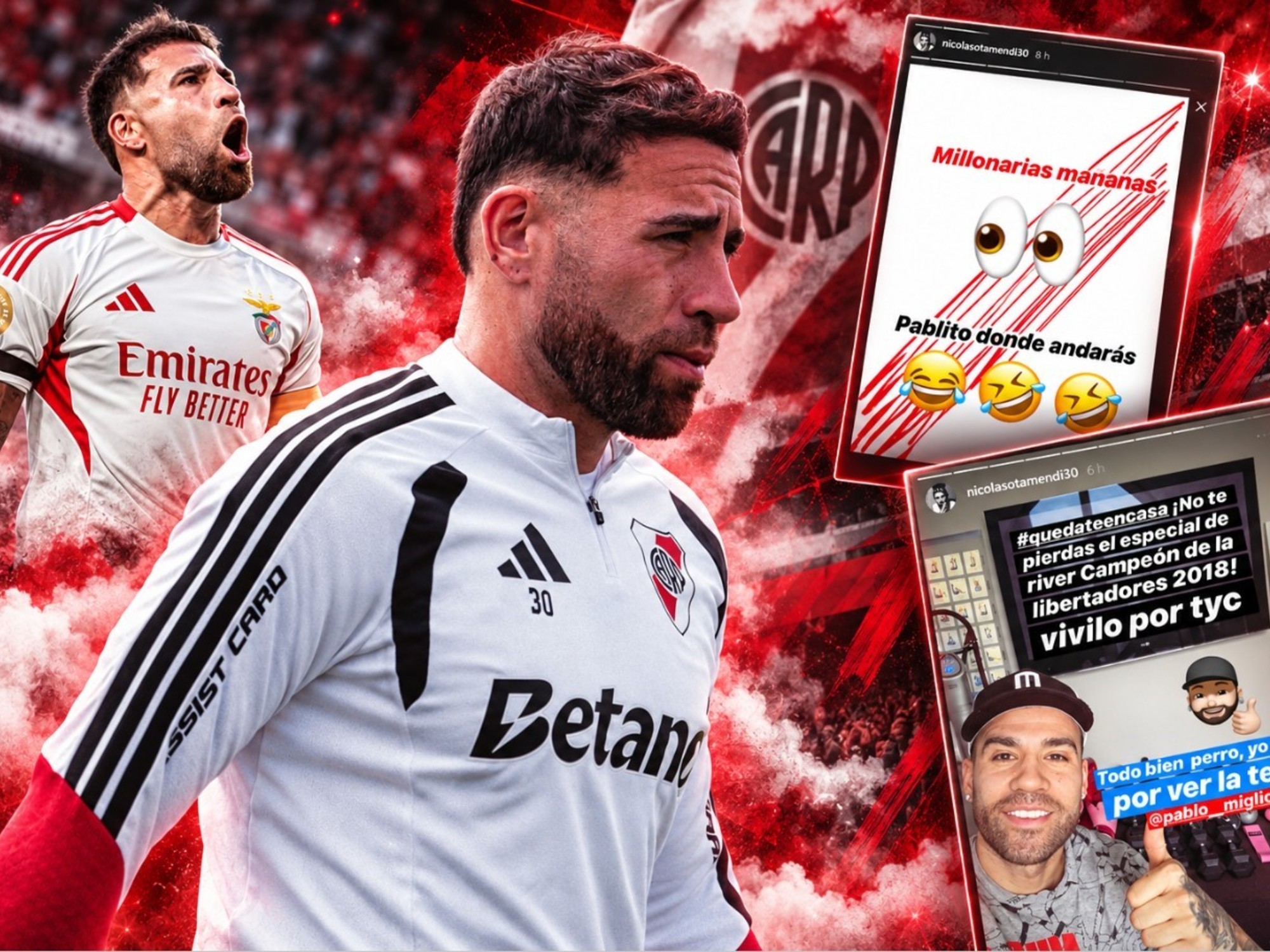 Nicolás Otamendi disputará su primer Superclásico con River Plate en la Bombonera
